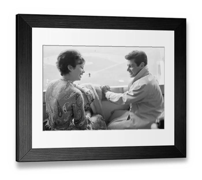 Framed Print : Eddie Fisher Laughing with Juliet Prowse Framed Print : Eddie Fisher Laughing with Juliet Prowse