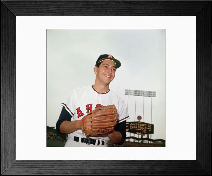 Framed Print : Bo Belinsky Holding Baseball Mitt