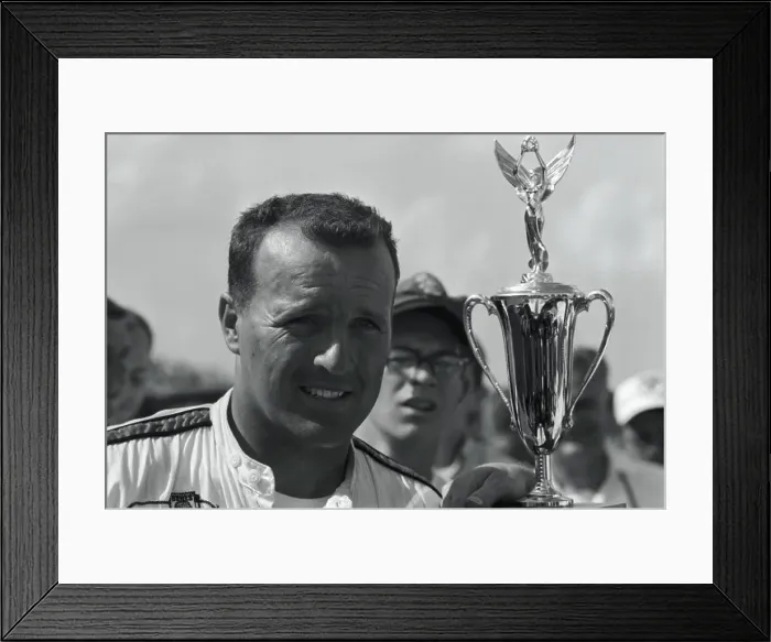 Framed Print : A.J. Foyt Receiving Trophy