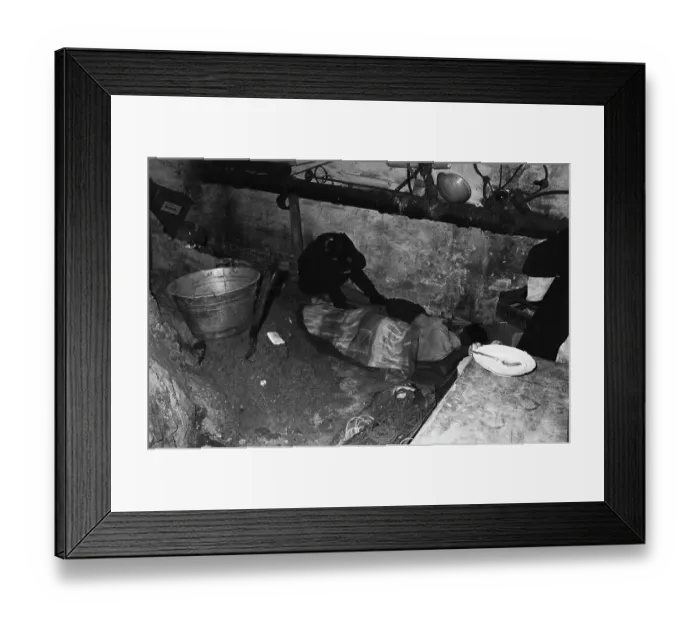 Framed Print : West Germans Resting from Digging Tunnel