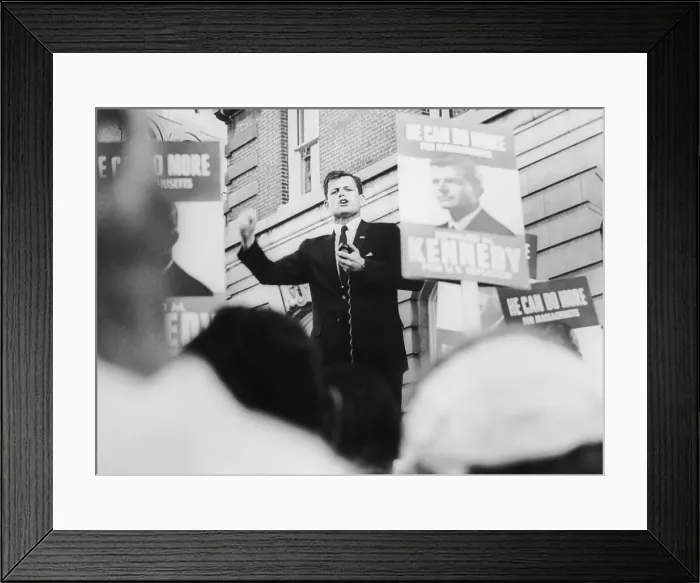 Framed Print : Edward Kennedy talking to supporters