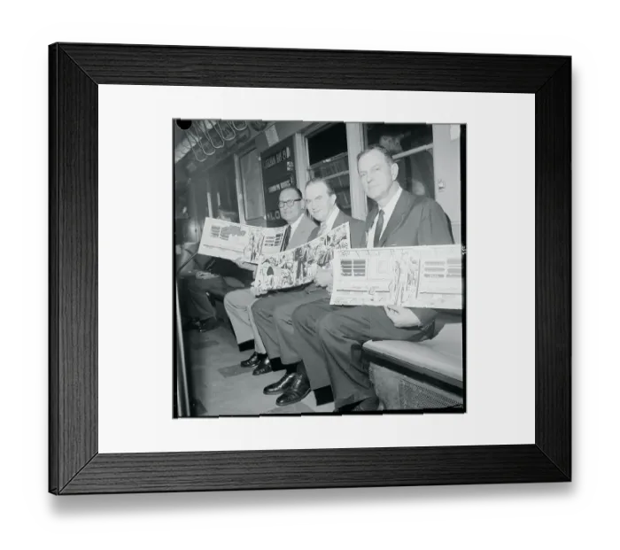 Framed Print : Milton Caniff with Transit Authority Officials Framed Print : Milton Caniff with Transit Authority Officials