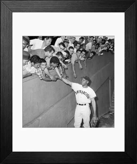 Framed Print : Willie Mays Greeting Bleacher Fans Framed Print : Willie Mays Greeting Bleacher Fans