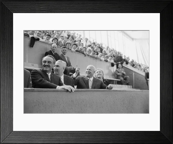 Framed Print : Khrushchev and Party Looking to Side Framed Print : Khrushchev and Party Looking to Side
