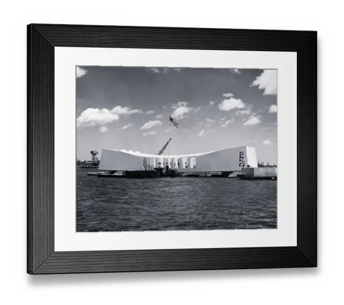 Framed Print : Uss Arizona Memorial Atop Arizona Remain Framed Print : Uss Arizona Memorial Atop Arizona Remain