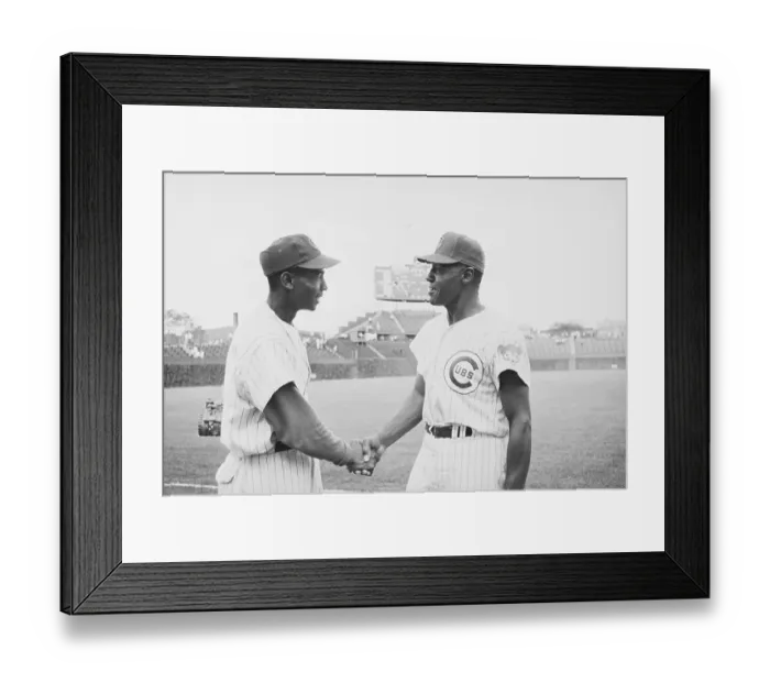 Framed Print : Black Coach Congratulates Ernie Banks Framed Print : Black Coach Congratulates Ernie Banks