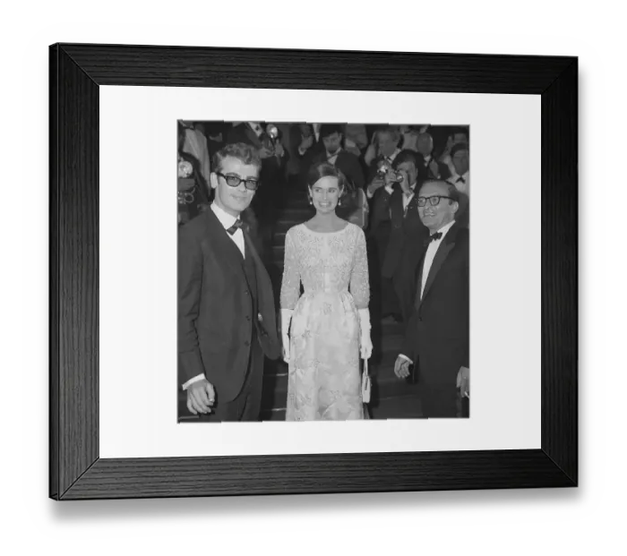 Framed Print : Film Mogul Sidney Lumet and Wife at Cannes Film Palace