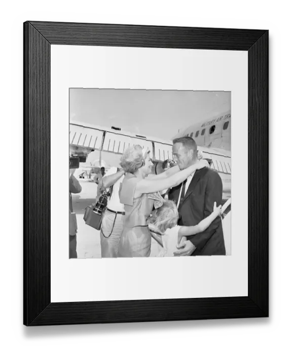 Framed Print : Rene Carpenter Hugging Husband and Astronaut Scott Carpenter Framed Print : Rene Carpenter Hugging Husband and Astronaut Scott Carpenter