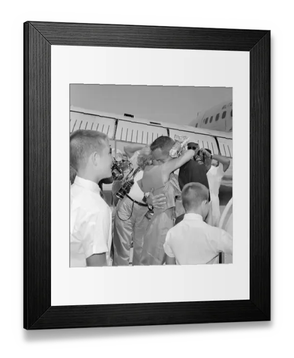 Framed Print : Astronaut Scott Carpenter Embracing His Wife with Sons Nearby Framed Print : Astronaut Scott Carpenter Embracing His Wife with Sons Nearby