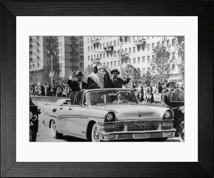 Framed Print : Modibo Keita with Premier Khrushcev and L.I. Breshnev