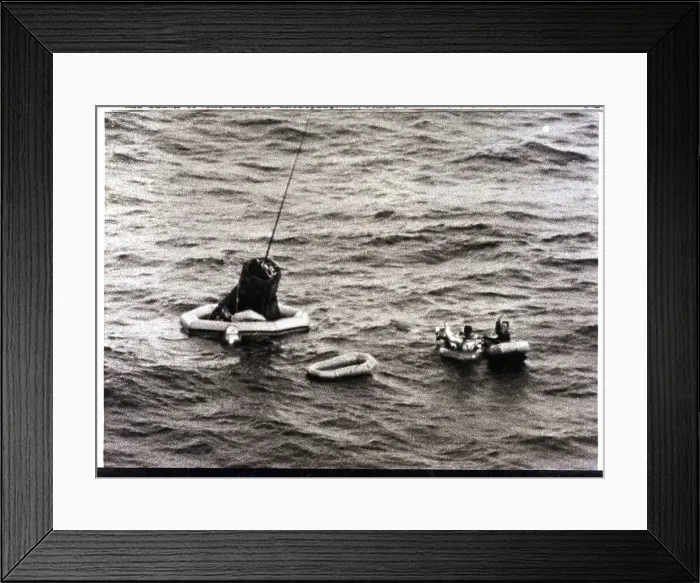 Framed Print : Scott Carpenter and Paramedic in Life Raft Framed Print : Scott Carpenter and Paramedic in Life Raft