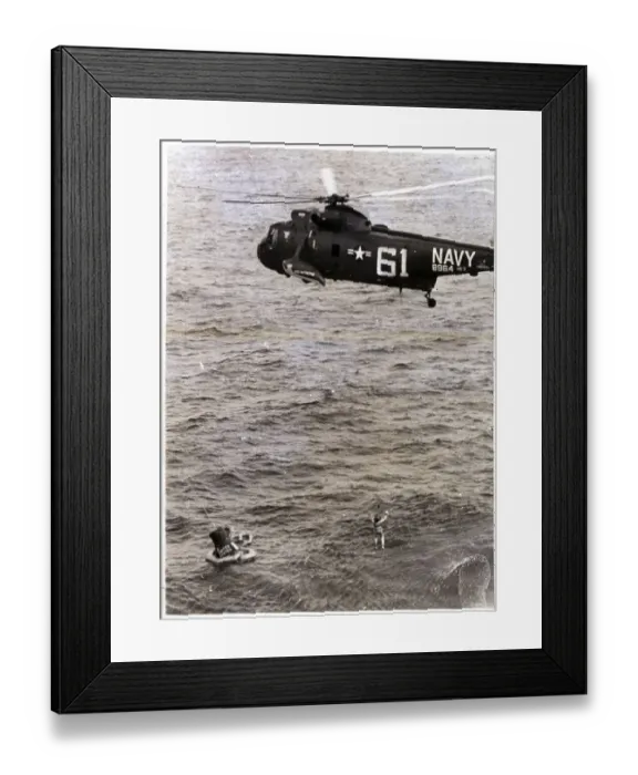 Framed Print : Scott Carpenter Hoisted into Helicopter Framed Print : Scott Carpenter Hoisted into Helicopter