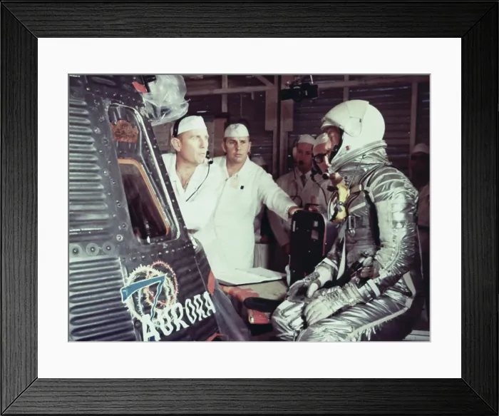 Framed Print : Scott Carpenter Conversing with Technicians