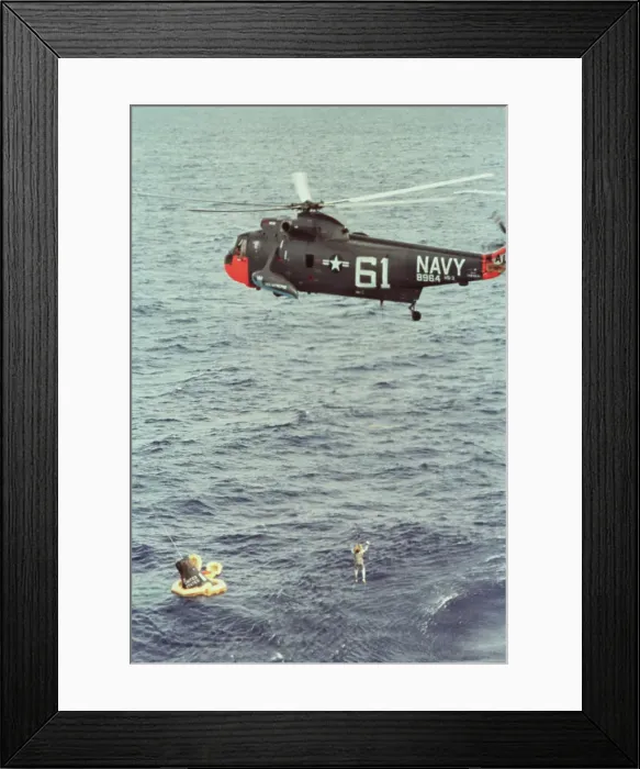 Framed Print : Helicopter Lifting Scott Carpenter from Ocean Framed Print : Helicopter Lifting Scott Carpenter from Ocean