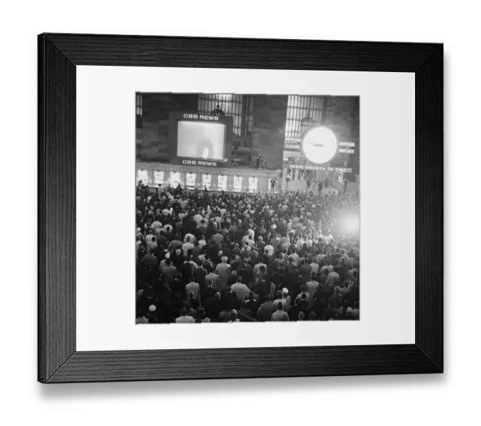 Framed Print : Crowd Watching Blastoff in Grand Central Framed Print : Crowd Watching Blastoff in Grand Central