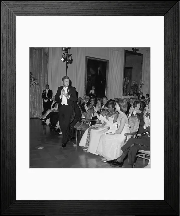 Framed Print : John and Jacqueline Kennedy Applauding Performance Framed Print : John and Jacqueline Kennedy Applauding Performance
