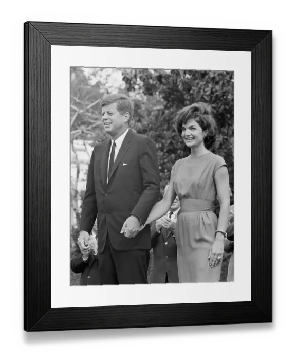 Framed Print : Jack And Jackie Kennedy Hold Hands Framed Print : Jack And Jackie Kennedy Hold Hands