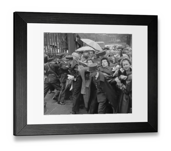 Framed Print : The Salan Trial 1962:Crowds Outside the Court Framed Print : The Salan Trial 1962:Crowds Outside the Court