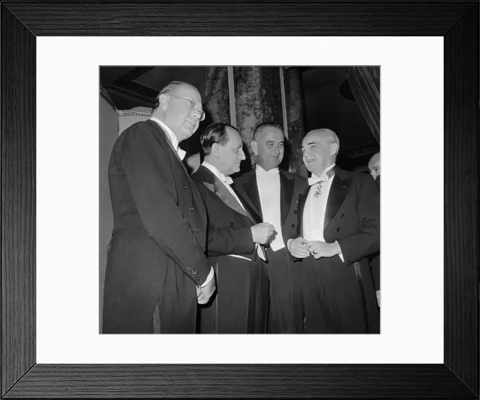 Framed Print : Lyndon B Johnson and Other at Dinner Framed Print : Lyndon B Johnson and Other at Dinner