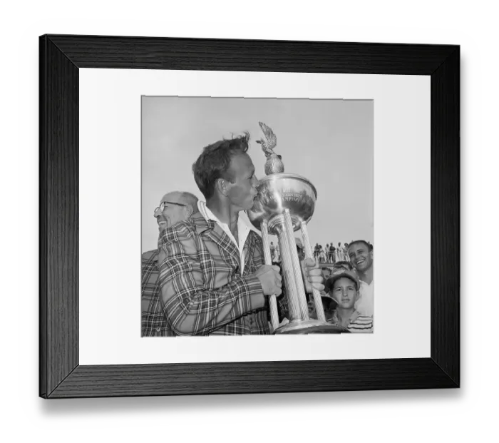 Framed Print : Arnold Palmer Kissing Trophy Framed Print : Arnold Palmer Kissing Trophy