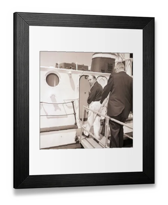 Framed Print : Mickey Cohen Boards Prison Boat Framed Print : Mickey Cohen Boards Prison Boat