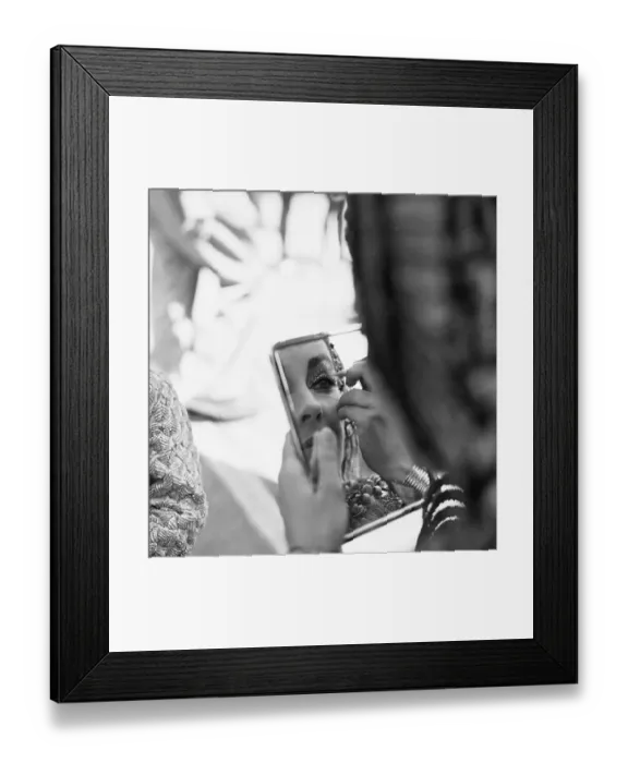 Framed Print : Elizabeth Taylor Doing Makeup for a Scene Framed Print : Elizabeth Taylor Doing Makeup for a Scene