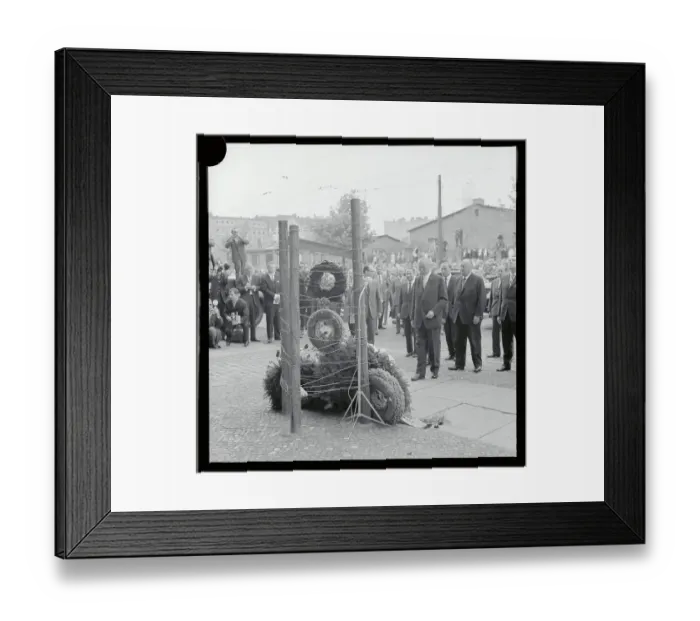 Framed Print : Konrad Adenauer Looking at a Memorial Framed Print : Konrad Adenauer Looking at a Memorial
