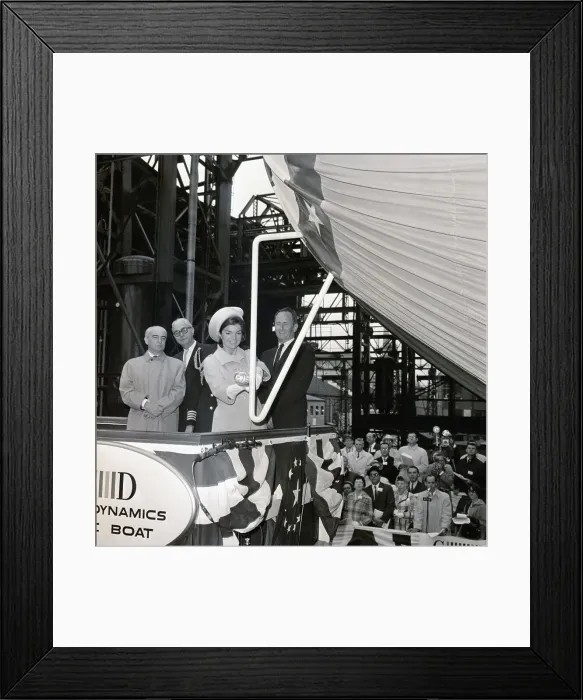 Framed Print : Jacqueline Kennedy Smiling in Pillbox Hat