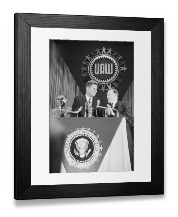 Framed Print : President Kennedy With Walter Reuther Framed Print : President Kennedy With Walter Reuther