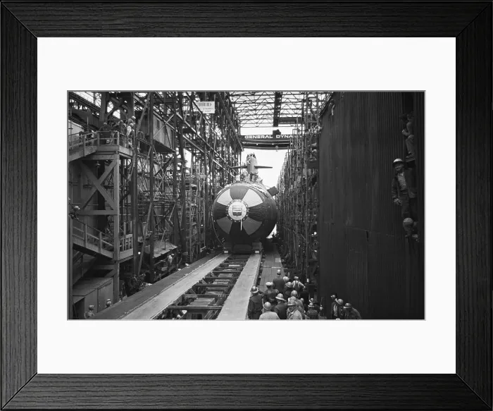 Framed Print : Polaris Submarine Being Launched Framed Print : Polaris Submarine Being Launched