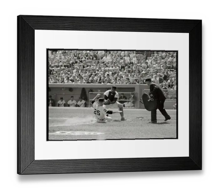 Framed Print : Earl Battey Tagging out Norm Cash Framed Print : Earl Battey Tagging out Norm Cash