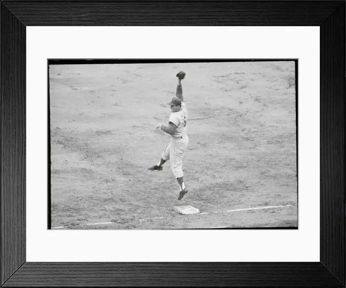 Framed Print : Don Fairly Catching Ball Framed Print : Don Fairly Catching Ball