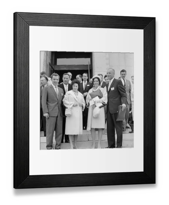 Framed Print : Gherman Titov with John Glenn and their Wives