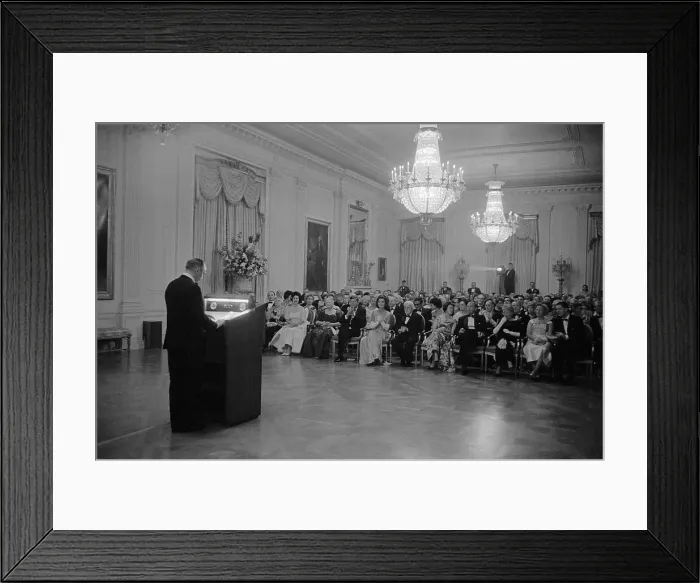Framed Print : Frederick March Reading for White House Guests Framed Print : Frederick March Reading for White House Guests
