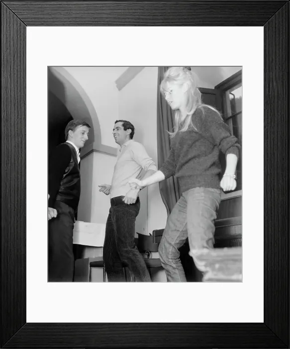 Framed Print : Actress Brigitte Bardot Dancing on Set of Movie in Production Framed Print : Actress Brigitte Bardot Dancing on Set of Movie in Production