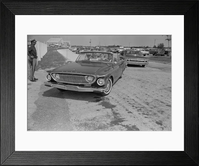 Framed Print : John F. Kennedy Driving His Father and Others to Airport Framed Print : John F. Kennedy Driving His Father and Others to Airport
