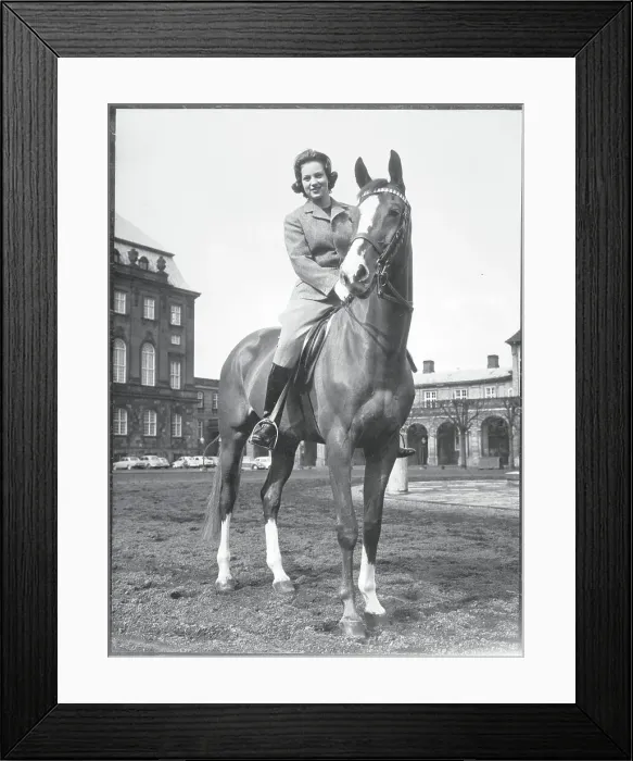 Framed Print : Danish Princess Astride Horse in 1962 Framed Print : Danish Princess Astride Horse in 1962