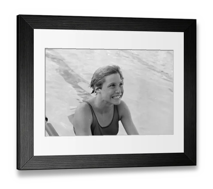 Framed Print : Donna De Varona Smiling in Pool Framed Print : Donna De Varona Smiling in Pool