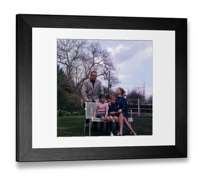 Framed Print : Prince Rainier and Family in Park Framed Print : Prince Rainier and Family in Park