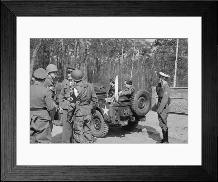 Framed Print : East German Cameramen Sitting in US Army Jeep Framed Print : East German Cameramen Sitting in US Army Jeep