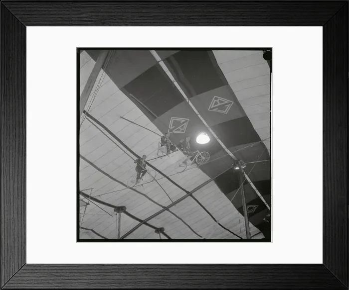 Framed Print : Circus Performers on High Wire Framed Print : Circus Performers on High Wire