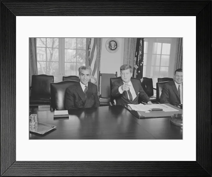 Framed Print : President John Kennedy and Shah of Iran Framed Print : President John Kennedy and Shah of Iran