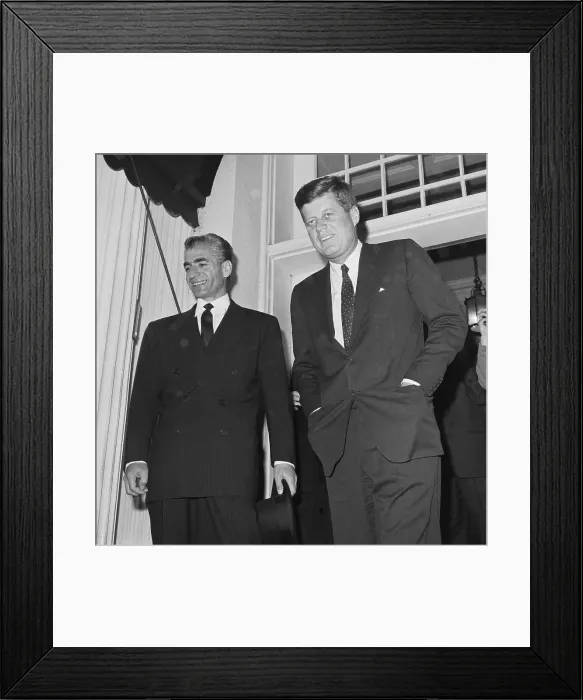 Framed Print : President Kennedy Posing with the Shah of Iran Framed Print : President Kennedy Posing with the Shah of Iran