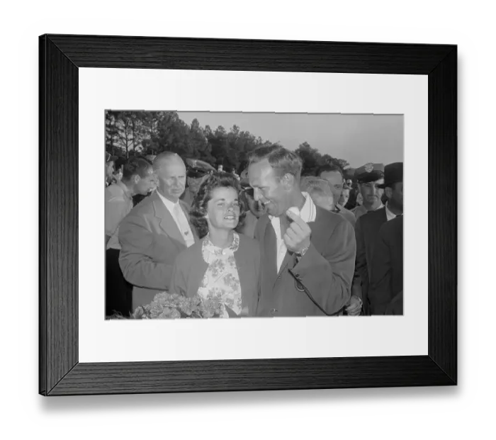 Framed Print : Arnold Palmer Showing Ball to Wife Framed Print : Arnold Palmer Showing Ball to Wife