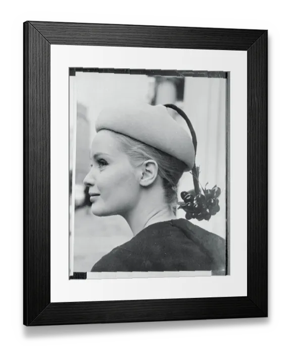 Framed Print : Celia Hammond Modeling Hat by Simone Mirman Framed Print : Celia Hammond Modeling Hat by Simone Mirman
