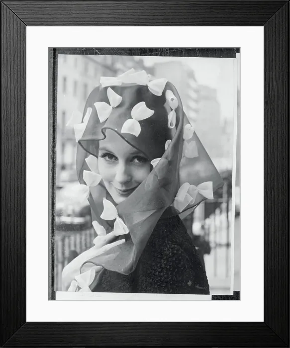 Framed Print : Sandra Paul Modeling Hat by Simone Mirman