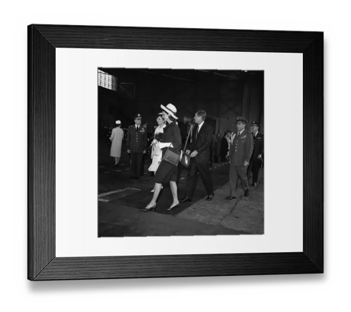 Framed Print : Jacqueline Kennedy Walking with Empress Farah Framed Print : Jacqueline Kennedy Walking with Empress Farah