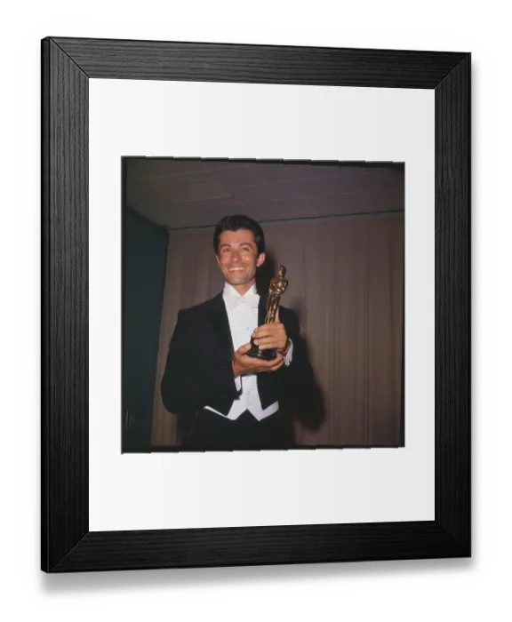 Framed Print : George Chakiris Holding His Oscar Framed Print : George Chakiris Holding His Oscar