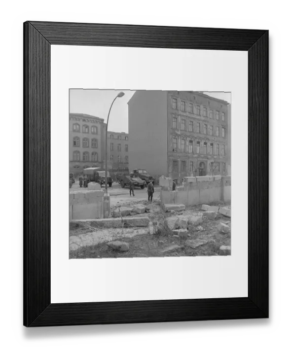 Framed Print : Soldiers Examining Broken Section of Berlin Wall Framed Print : Soldiers Examining Broken Section of Berlin Wall