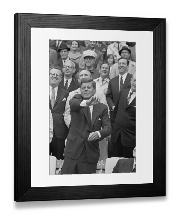 Framed Print : President John F. Kennedy Throwing Baseball Framed Print : President John F. Kennedy Throwing Baseball